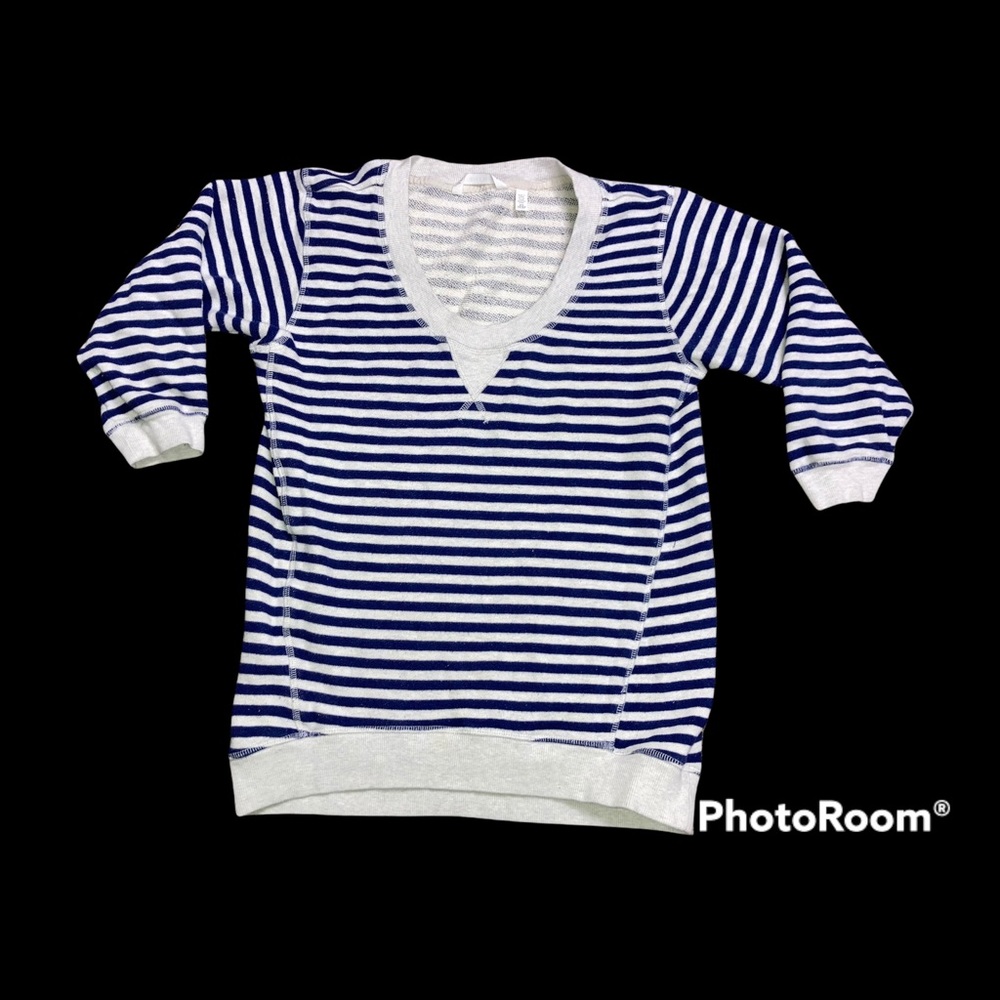 Victoria’s Secret terry cloth  striped  3/4 sleeve Crewneck sweatshirt s…